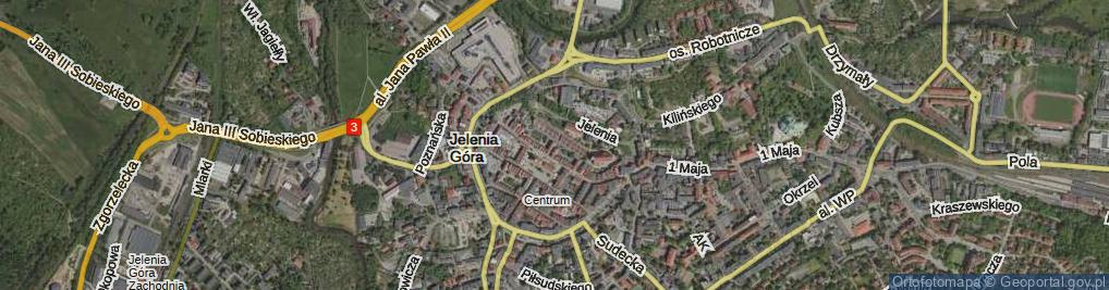 Zdjęcie satelitarne Pionierów Jeleniej Góry ul.